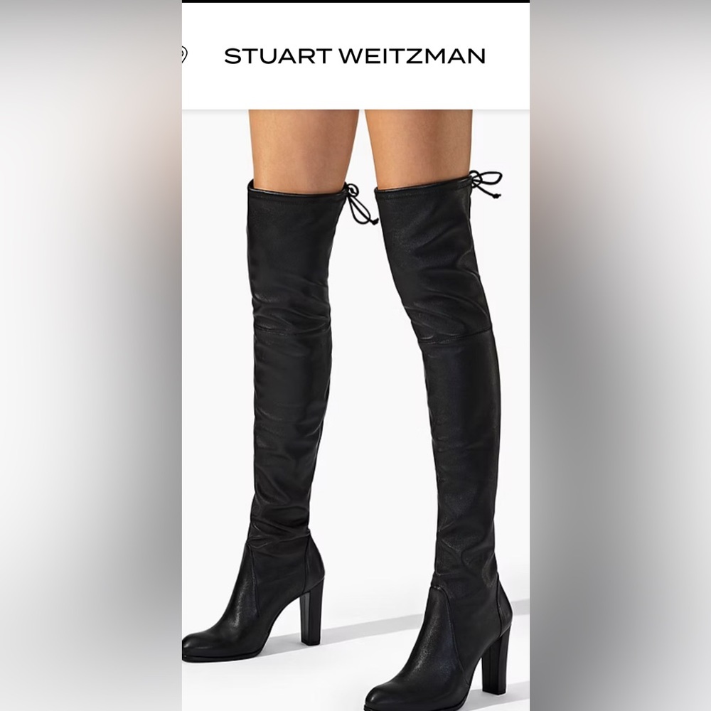 Stuart Weitzman black, nappa leather, Highland boots in a sizer 10.